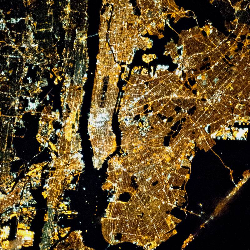 New York at Night from Space. Credits: NASA