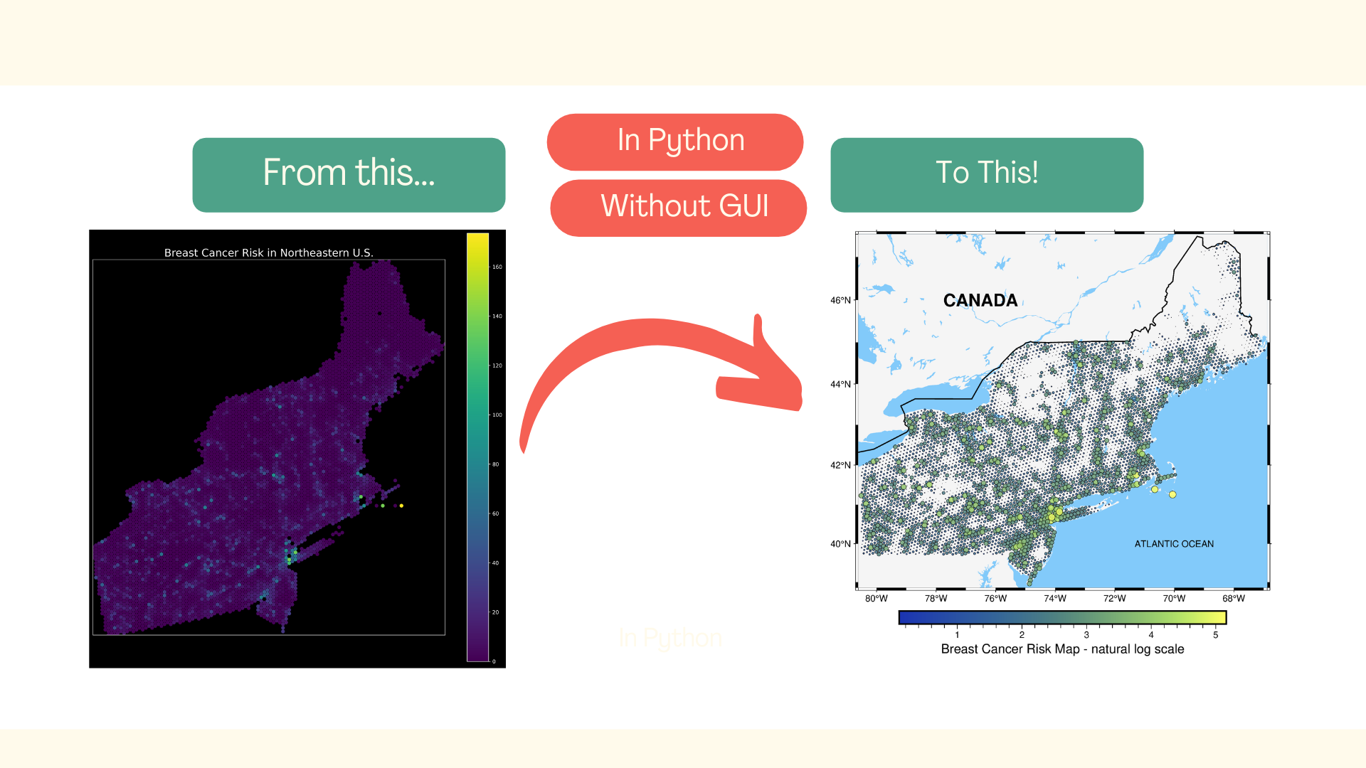 Image shows difference between two maps. One generated in GeoPandas and another in pyGMT.